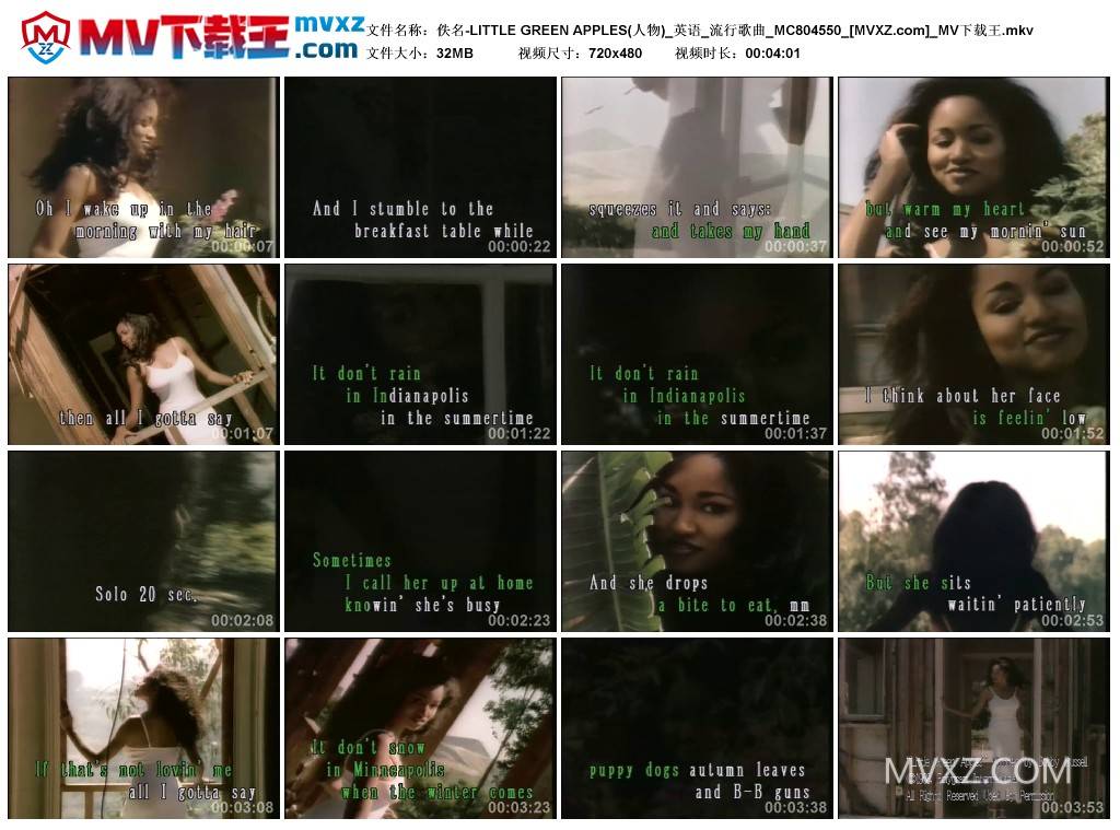 佚名-LITTLE GREEN APPLES(人物)_英语_流行歌曲_MC804550